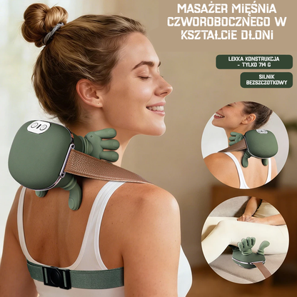 Bezprzewodowy masażer karku i mięśnia czworobocznego 4D Bionic Finger z funkcją ugniatania