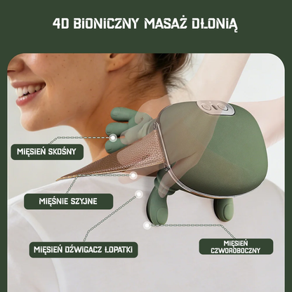 Bezprzewodowy masażer karku i mięśnia czworobocznego 4D Bionic Finger z funkcją ugniatania