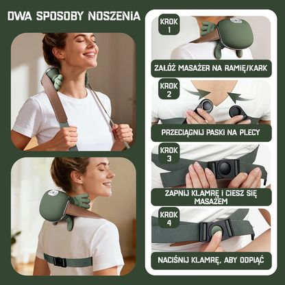 Bezprzewodowy masażer karku i mięśnia czworobocznego 4D Bionic Finger z funkcją ugniatania