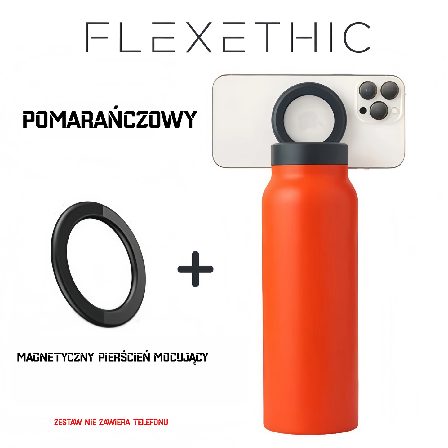 Termos Stalowy z Ukrytą Słomką i Magnetycznym Uchwytem na Telefon – Bidon Sportowy z Izolacją próżniową 700ml