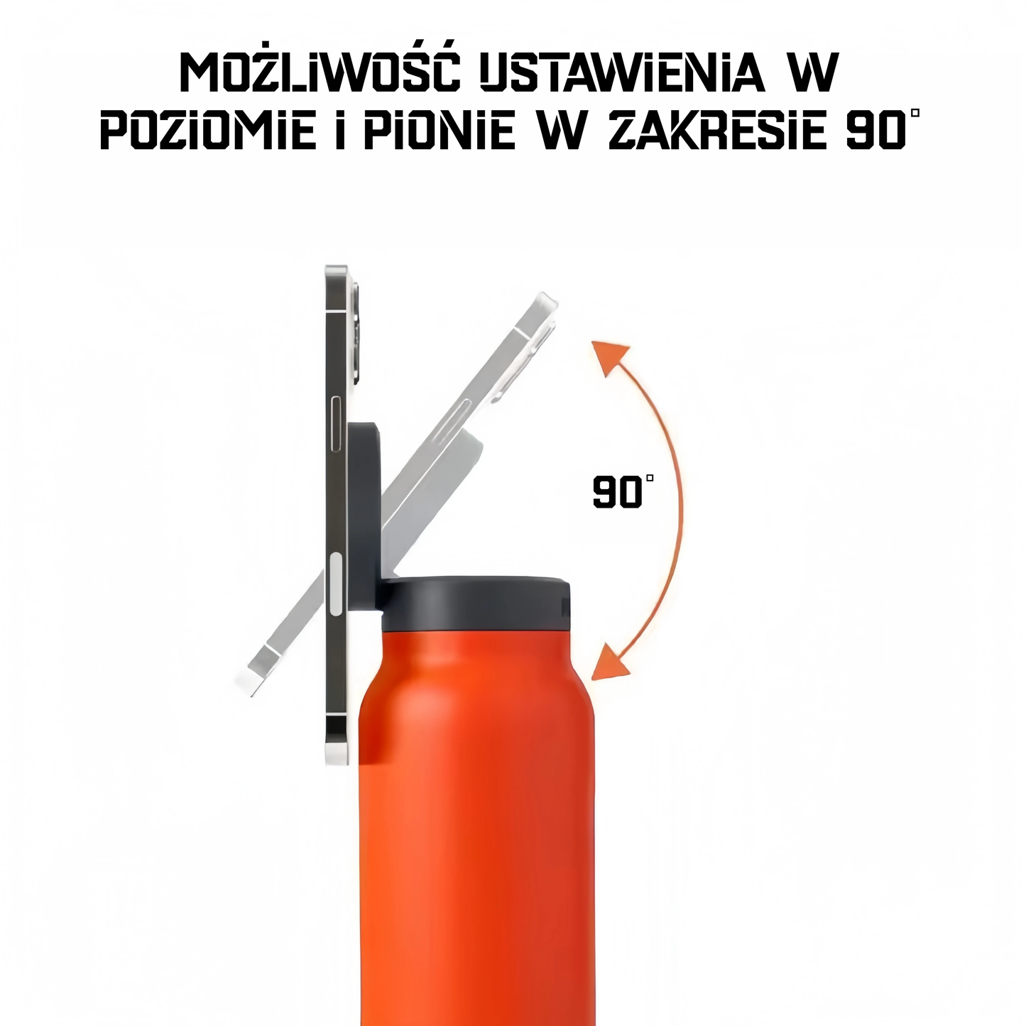 Termos Stalowy z Ukrytą Słomką i Magnetycznym Uchwytem na Telefon – Bidon Sportowy z Izolacją próżniową 700ml