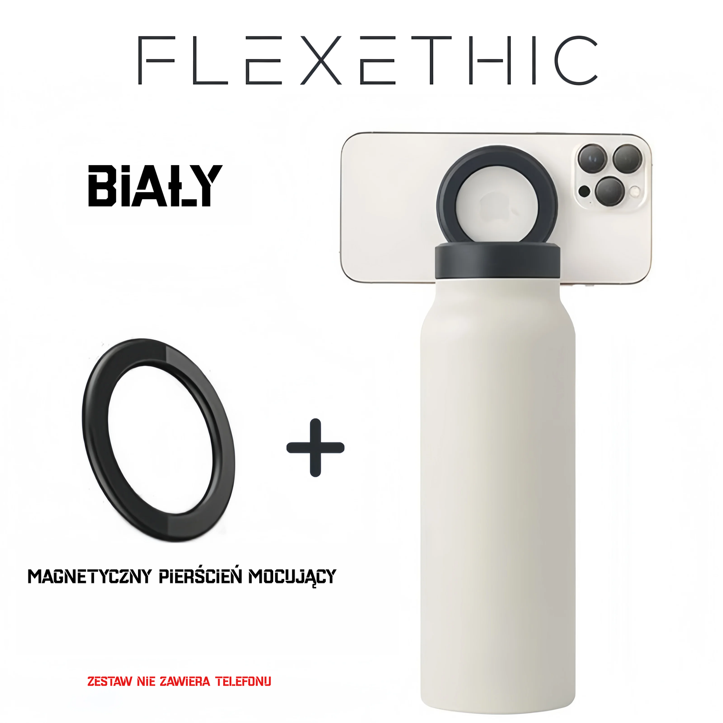 Termos Stalowy z Ukrytą Słomką i Magnetycznym Uchwytem na Telefon – Bidon Sportowy z Izolacją próżniową 700ml