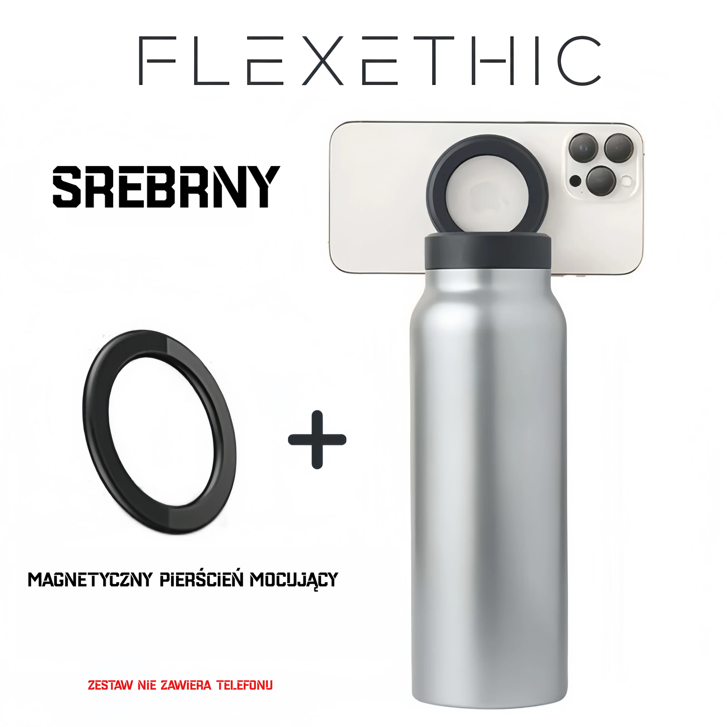 Termos Stalowy z Ukrytą Słomką i Magnetycznym Uchwytem na Telefon – Bidon Sportowy z Izolacją próżniową 700ml