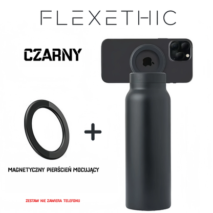 Termos Stalowy z Ukrytą Słomką i Magnetycznym Uchwytem na Telefon – Bidon Sportowy z Izolacją próżniową 700ml