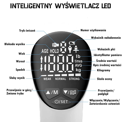 LED Elektroniczny Trener Siły Uścisku – Dynamometr Cyfrowy